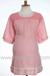 baju hamil jumbo kancing menyusui polkadot peach  BHJ 44  large